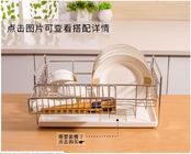 Plates - Satin / Clear Dish Drying Shelf With Utensil Cup And 11 Slots