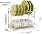 2 Tier Easy Install Kitchen Dish Drying Shelf With Removable Drain Board
